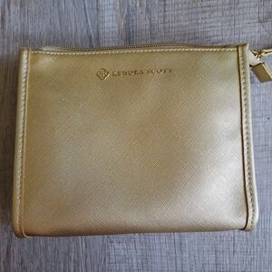 Kendra Scott Gold Metallic Zip Accessory Bag